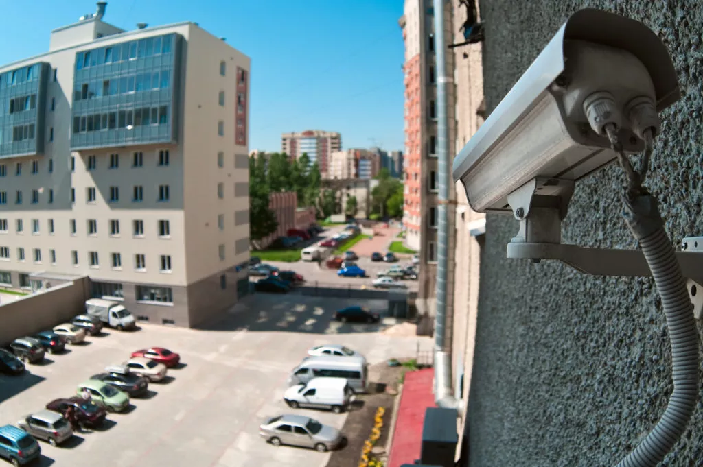 Security camera to capture Houston parking lot car accidents.